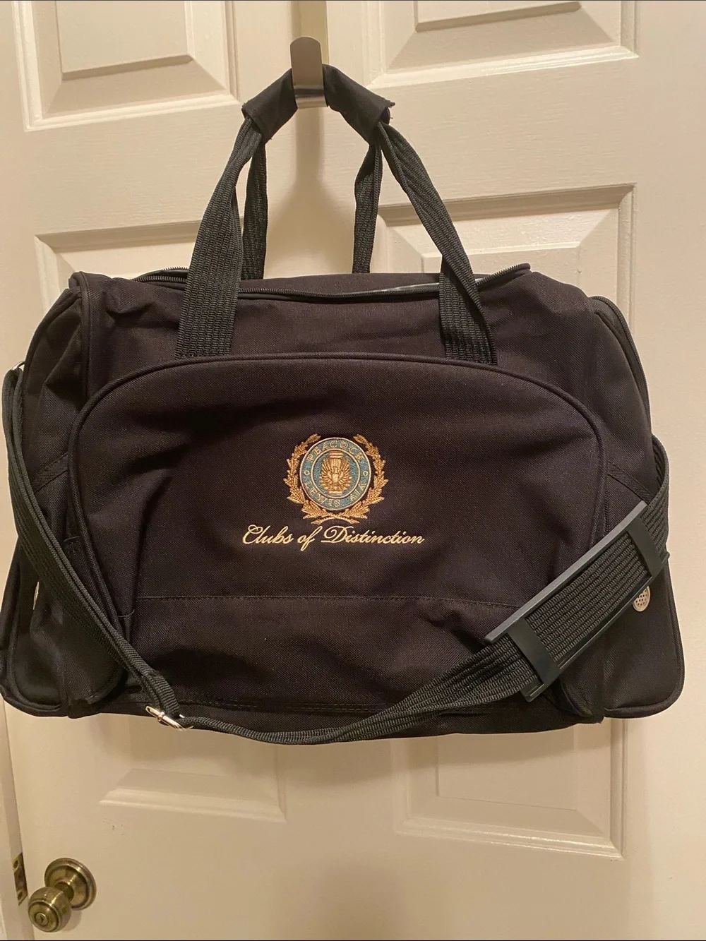 Club Black Duffel Bag with Embroidered Crest